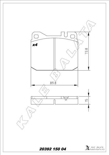 FREN BALATASI ON MERCEDES W123 S123 W116 R107  A0004206320