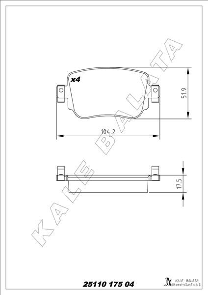 ARKA BALATA VW CADDY IV 2.0TDI 15 > CUUF-DFSF 104.1x17.2x51.6  8U0698451F-5Q0698451F-5Q0698451B