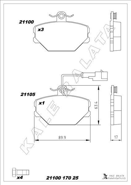 ÖN BALATA FİŞLİ TMPR-TİPO UNO 1.4-1.6 PANDA 85-04  5892330-793382-5888781