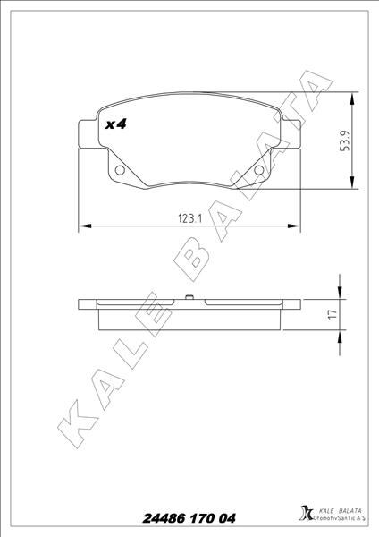 ARKA FREN BALATASI TRANSIT V347-V348 06>11 FISSIZ  ME6C1J2M008AB-6C112M008AF-1371454