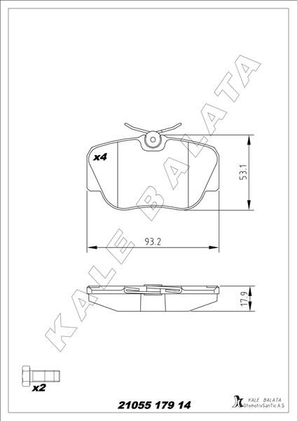 FREN BALATASI ON MERCEDES W201 83>93  A0004209120
