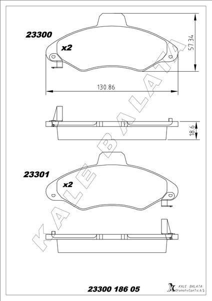 ON FREN BALATASI ESCORT 90>00 ORION 1.3 / 1.4 / 1.6 90>00 FISLI  97AX2K021AB-97AG2K021BA-94AB2K021AC