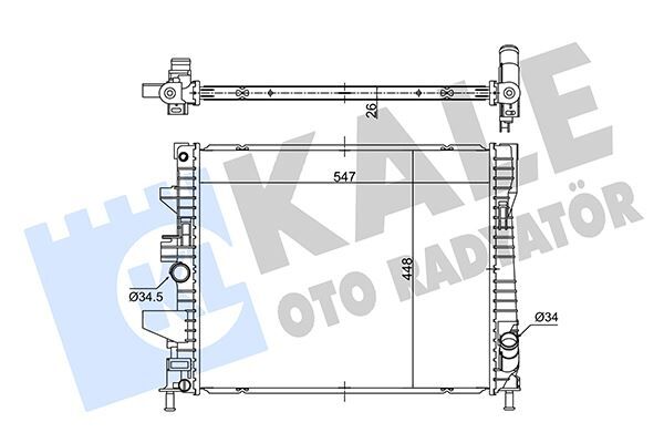 SU RADYATÖRÜ FORD FOCUS III 1.0ECOBOOST12 > MT BRAZING 547x448x26 F1F18005VE