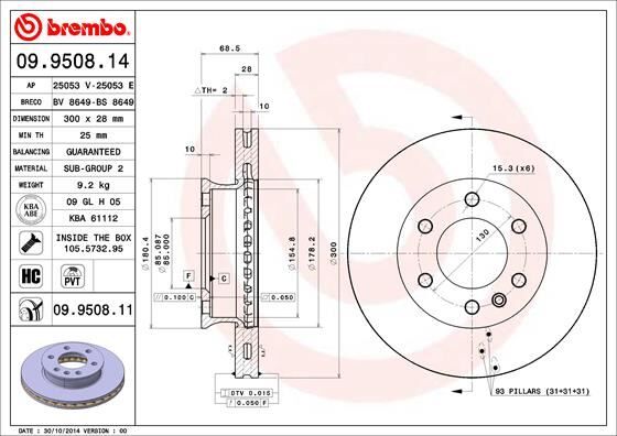 FREN DISKI ON MERCEDES SPRINTER B906 B907 B910 . VW CRAFTER 30-35-50  A9104210100-2E0615301
