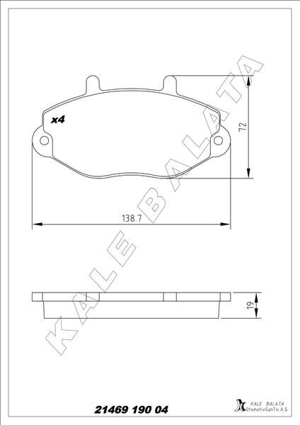 FREN BALATASI ÖN FORD TRANSİT 92> T15-M15