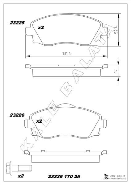 ÖN BALATA COMBO C-CORSA C 1.3-1.7 CDTI 01 > MERIVA 03 > TIGRA 04 > GDB1570  1605081-93176114-1605974-1605092