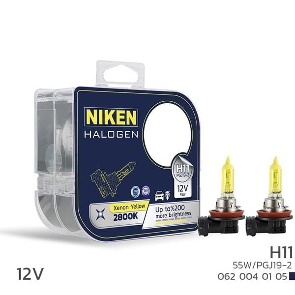 NIKEN 12V H11 55W SARI IŞIK AMPUL PG319-2 2800K  UNIVERSAL