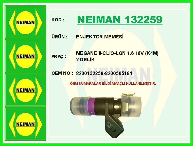 ENJEKTOR MEMESİ MEGANE II-CLIO-LGN 1.6 16V K4M 2 DELİK