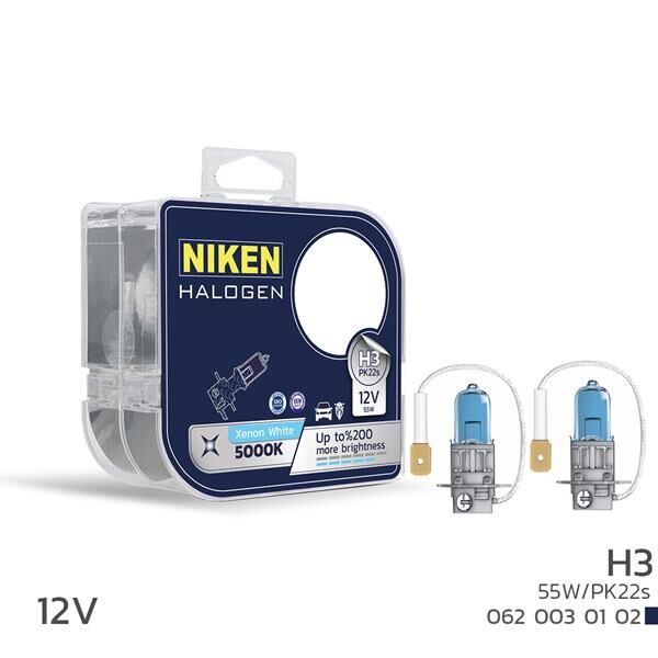 NIKEN 12V H3 55W BEYAZ IŞIK AMPUL PK22s 5000K  UNIVERSAL