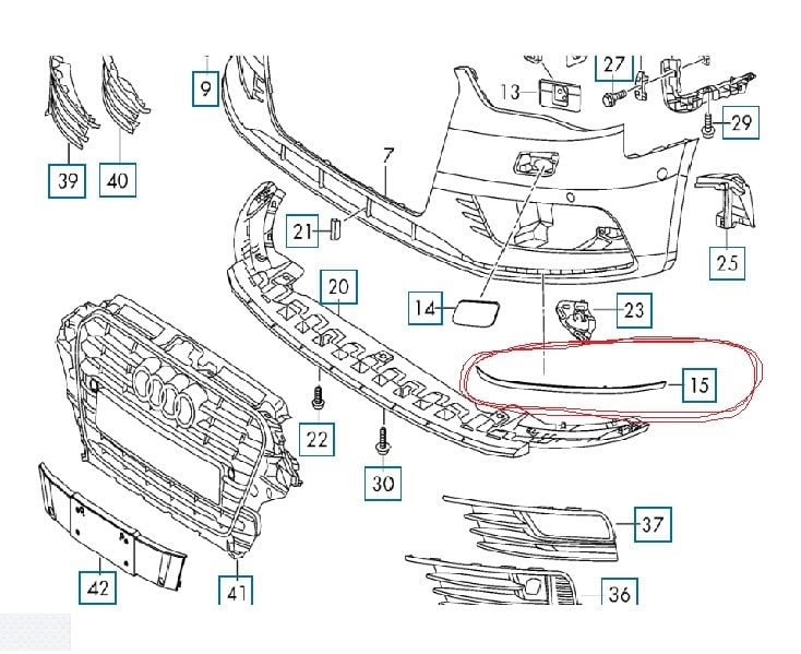 AUDİ - ÖN TAMPON KAŞI SOL ( SEDAN ) A3 2013- - 8V5807533