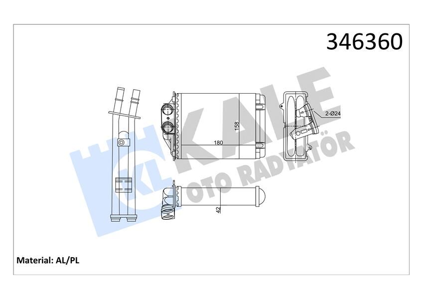 KALORİFER RADYATÖRÜ FIAT 500-500C-PANDA  77364840