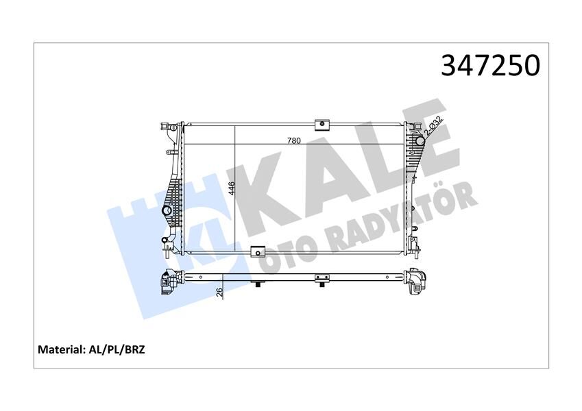 RADYATÖR TRAFIC II-VIVARO 2.0 DCİ-CDTİ 06 > M9R 780x462.25x27 MEK AC /-  214109682R-4406359-93865588
