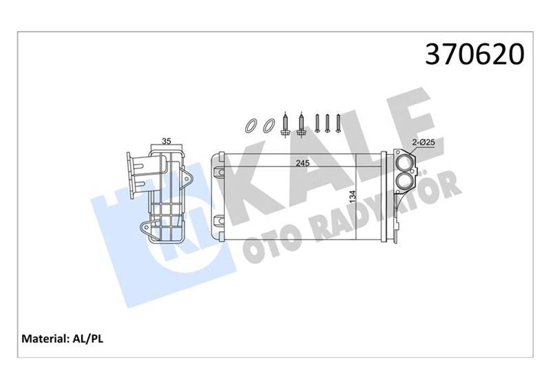 KALORİFER RADYATÖRÜ C3 02> P206 99> P307 00> XSARA 00>12 245X137X35 MEKANİK  6448.Q2-6448.L0