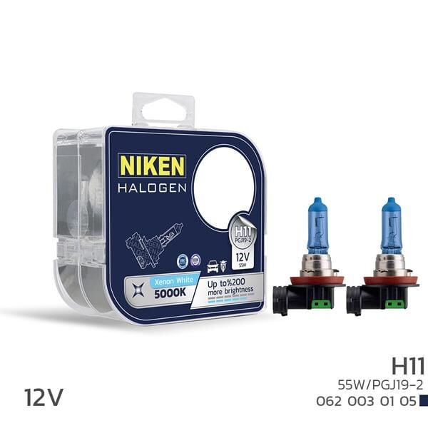 NIKEN 12V H11 55W BEYAZ IŞIK AMPUL PG319-2 5000K  UNIVERSAL