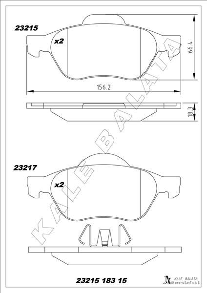 ÖN FREN BALATASI RENAULT LAGUNA II 01>05 LAGUNA III 07>15 MEGANE II 02>  7701206598-7701208183-7701209808