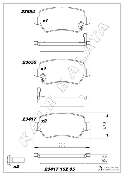 ARKA FREN BALATA KIA CEED 1.6L G4FJ T-GDI 13-> / 1.6L D4FB CRDi dizel 12-> / VENGA 1.4L 1.6L 10-19  93188727-1605967-1605086-58302A2A30