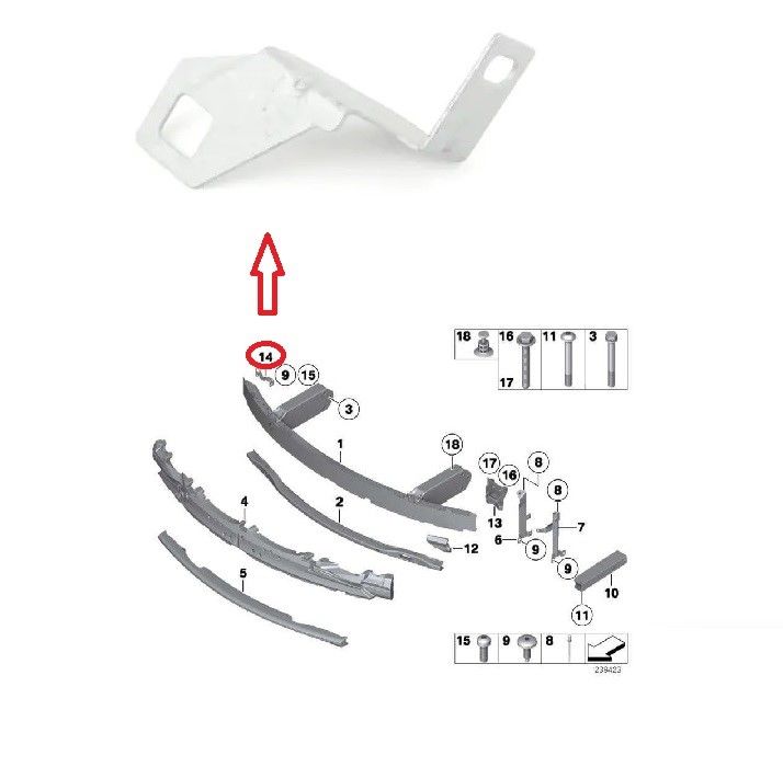 BMW - ÖN TAMPON BRAKETİ SOL ( ALÜMİNYUM ) F10 2010- - 51647247665
