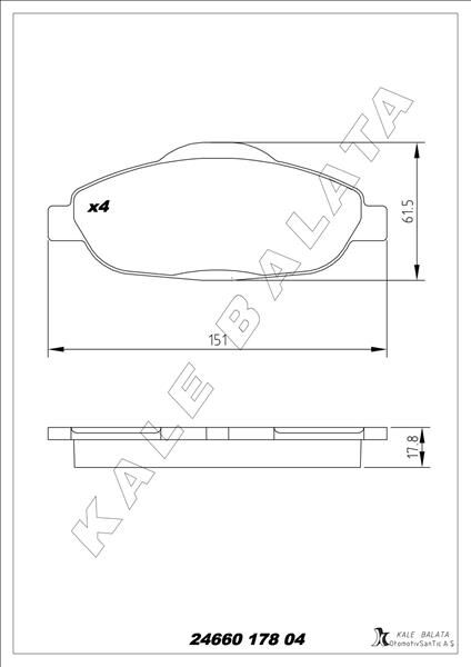 ÖN BALATA P308 1.4 1.6 HDİ 2.0 HDİ 07> P308 SW 07> P308 CC 1.6 HDİ 09> P3008 13> 1.6 HDI-VTI  1647862780-4254.26-1609253080