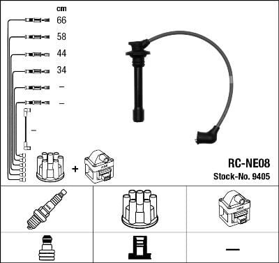 BUJİ KABLOSU NISSAN PRIMERA BUJİ KABLOSU 9405 1.6L GA16 P11 96-01 RC-NE08  2244053Y11-2244057Y10