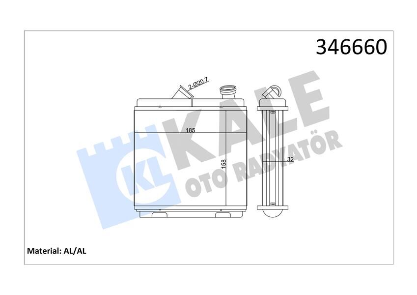 KALORİFER RADYATÖRÜ BRAZİNG ASTRA F-CALIBRA A-VECTRA A ŞAŞI (174x174x42)