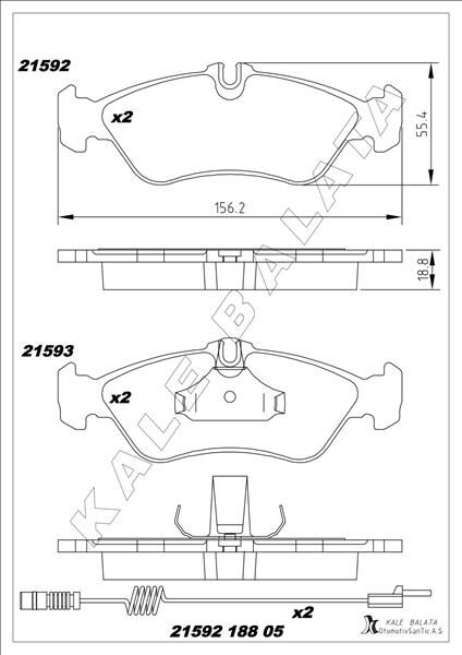 FREN BALATASI ARKA MERCEDES SPRINTER B901>B904 . VW LT 28-35-46  A0024204020-2D0698451
