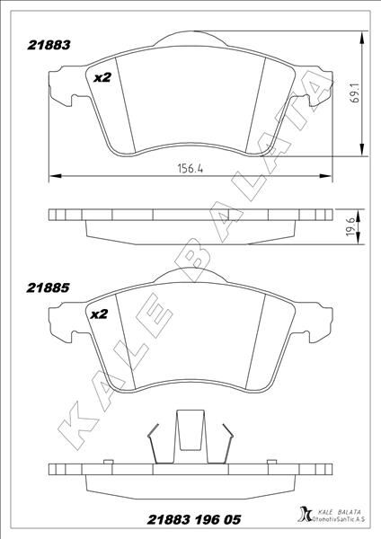 ÖN BALATA TRANSPORTER T4 90-4.03 0986TB2038