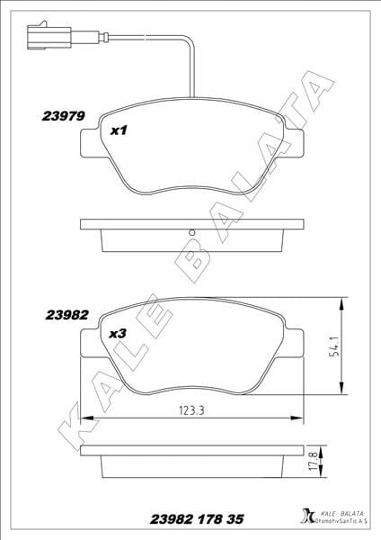 ÖN BALATA NEMO 1.3 HDİ 75 09 >BIPPER 1.3 HDİ 75 10 >BIPPER TEPEE 1.3 HDİ 10 > FIORINO 1.4 1.3D 09 > ÇİFT FİŞLİ