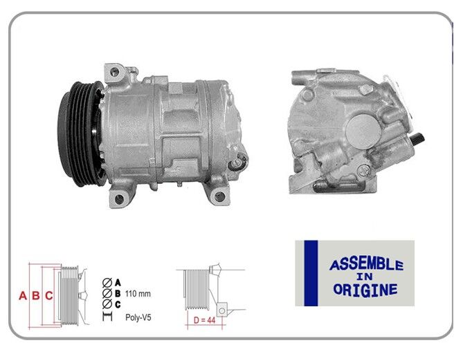 KLİMA KOMPRESÖRÜ SIFIR ÜRÜN RENAULT CLIO III 04 12 KANGOO II 08 MODUS 04 MICRA III 03 10 QASHQAI J10 06 13 1.5dCi K9K 12V 6 KANAL 125MM -MERCEDES CITAN W415 12  8200578856-2763000Q1M-8200357173