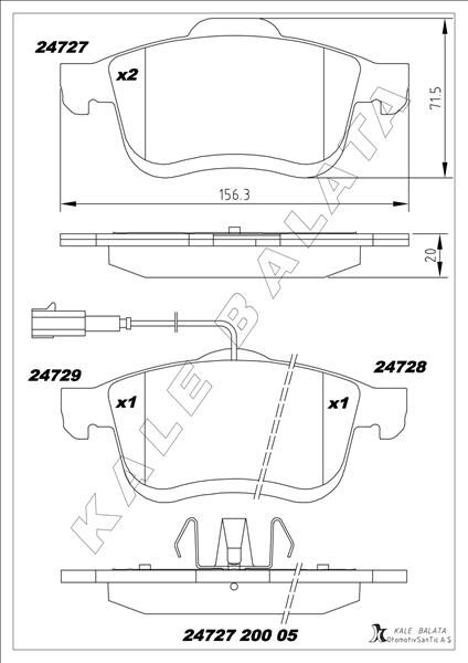 ÖN BALATA DOBLO 1.4 1.3D 1.6D 2.0D 10 > COMBO 1.4 12 >1.3CDTİ 12 >1.6CDTİ 12 > 2.0CDTİ 12 >