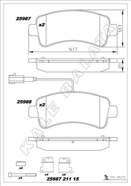 DİSK FREN BALATASI ARKA JUMPER 2.0D/2.2D3.0D 04/06>DUCATO 40 2.3D-BOXER 2.0D/2.2D/3.0D
