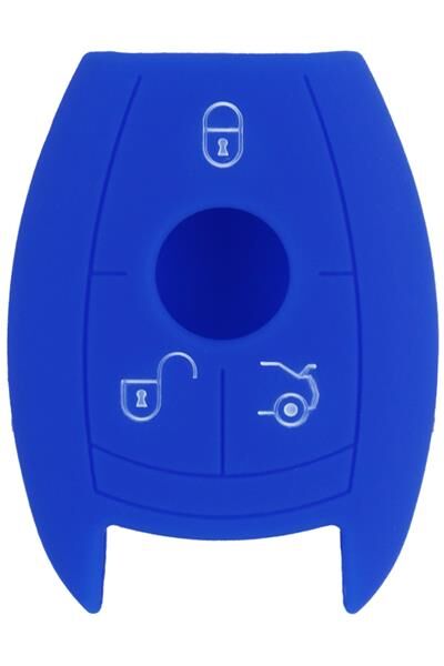 KONTAK ANAHTAR KUMANDA KORUYUCU KILIF SİLİKON 3 TUŞ MAVİ MERCEDES SMART KEYLESS  HMA086-M