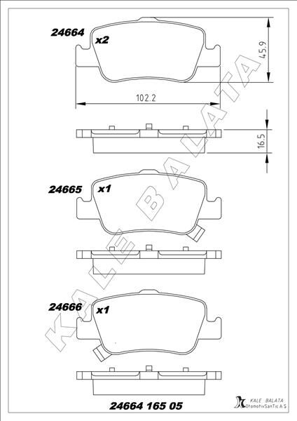 ARKA FREN BALATA TOYOTA AURIS. COROLLA 1.33L 1.6L 1NR-FE 1ZR-FAE NRE180 ZRE181 ZRE185 12-> 1.4L 1ND-FTV D-4D NDE150 NDE180 07->