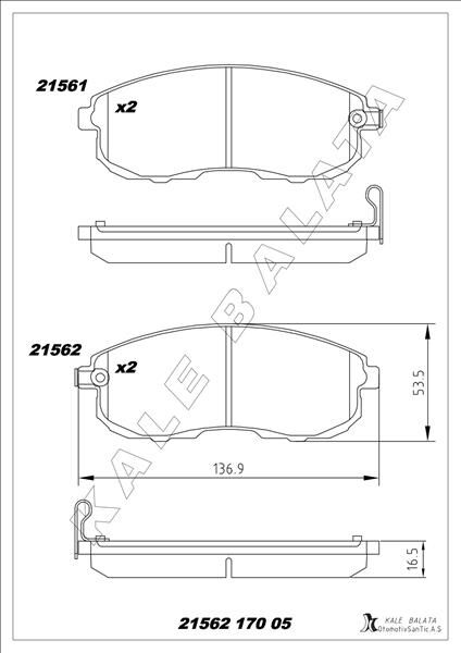 ÖN FREN BALATA NISSAN JUKE 1.6L HR16DE DIG-T F15 10-> 1.5L Dci F15 10-> / MAXIMA 2.0L VQ20DE DOHC A3 2 A33 V6 95-03 / 3.0L VQ30DE DOHC A32 V6 95-> / SUZUKI SX4 1.6L M16A VVT RW416 05->