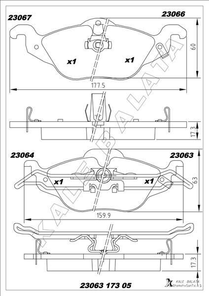 ÖN FREN BALATASI ASTRA G 1.2-1.4-1.6-1.7D-1.8-2.0D 98-05 ZAFIRA 1.8-2.0D 16V 98-05