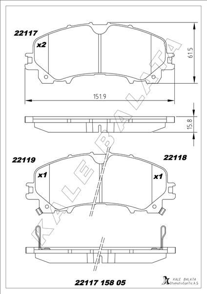 ÖN FREN BALATA NISSAN X-TRAIL 1.6L R9M Dci T32 dizel 5 koltuklu araçlar için 14->  D10604GA0A-D10604GA5A-D10604CC0A