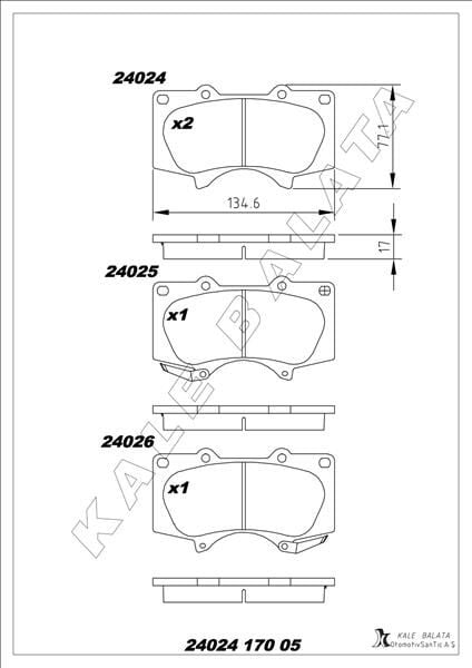 BALATA ÖN 4RUNNER V-HILUX VII.VIII-LAND CRUISER 200-LAND CRUISER PRADO 04-  446504090-446535290-446535330