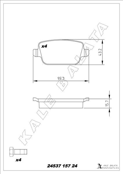 ARKA FREN BALATASI MONDEO IV CA2 07>14 S-MAX 09> 06> S-MAX 09> KUGA I 08>12 GALAXY III 06> VOLVO S80 II 06> S80 07> V70 06> V70 07> XC70 06> FREELANDER 2 2.2  ME6G9J2M008GA-30794553-LR003657