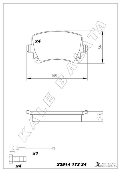 ARKA BALATA PASSAT-CC-CADDY-GOLF5-GOLF6-JETTA-A3-A6-LEON-OCTAVIA-SUPERB 04 > GDB1622  3C0698451D-1K0698451G-4F0698451D