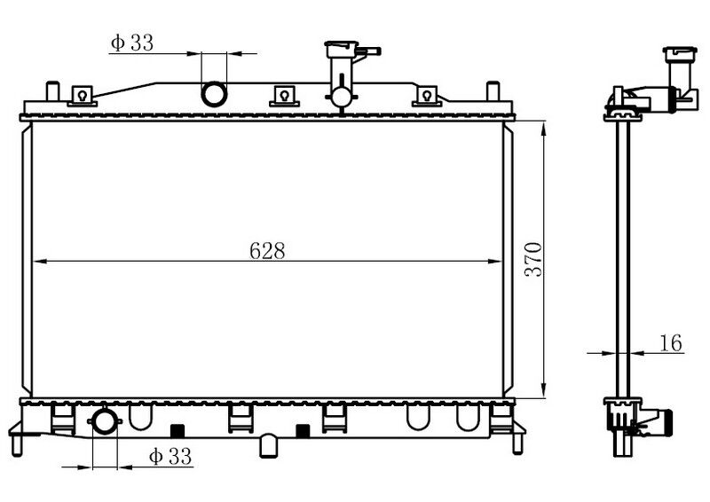 RADYATÖR BRAZİNG ACCENT ERA 14-1.6I 05> AC KLİMASIZ MEK 370x628x18