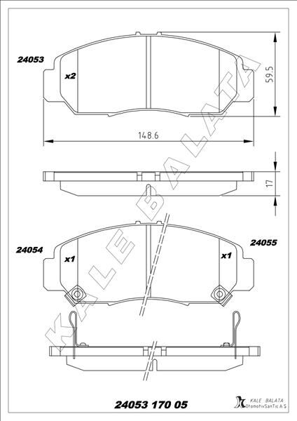 ÖN FREN BALATA HONDA CIVIC 1.6L R16A2 VTEC sedan FD6 06-11 / 1.8L R18A2 FD7 06->  45022SNBE00-45022SNBE01-45022SDRA10
