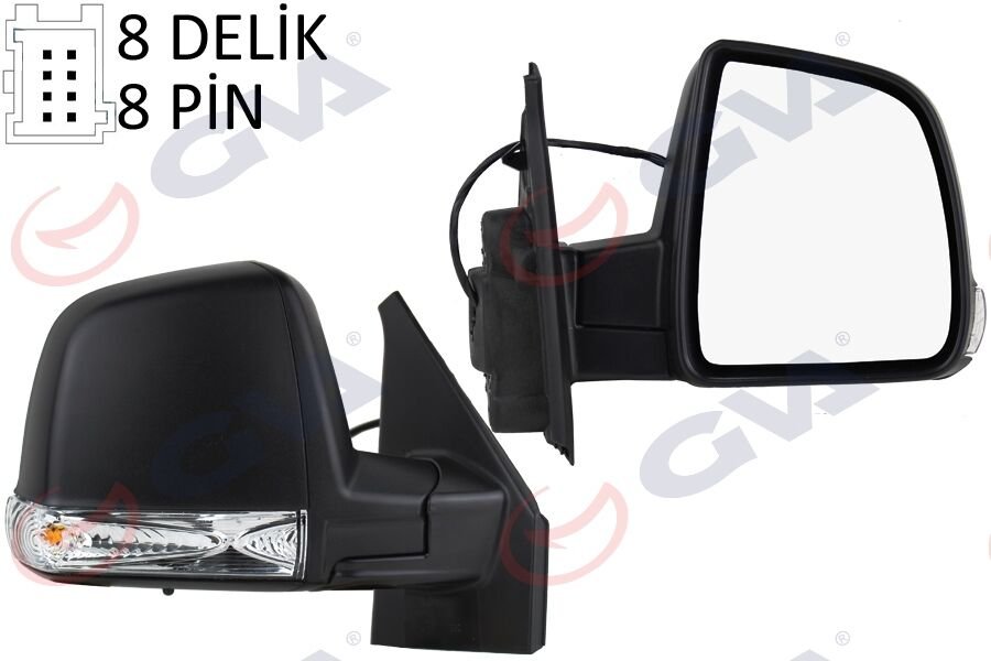 DIŞ DİKİZ AYNASI SOL SYMBOL-SANDERO 13> 1 MEKANİK SİNYALLİ ASTARLI KONVEKS 2 FİŞ VM-6129PL