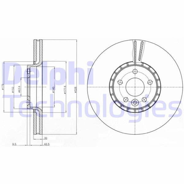 ÖN FREN AYNASI VOLVO S60 2.5T AWD 384 2003-2010 V70 II 284 2003-2007 330X5DL  30645222-8672112
