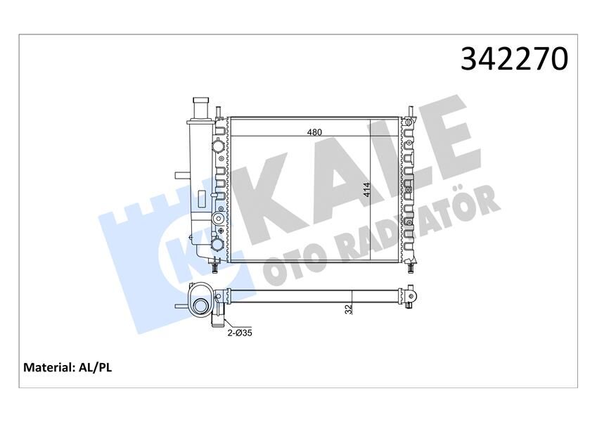 RADYATÖR FIAT BRAVA-BRAVO I-MAREA-MAREA WEEKEND AL-PL-BRZ  7776507-7776508-46736955
