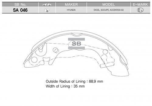 ARKA KAMPANA PABUÇ BALATA HYUNDAI EXCEL 90-95 / S COUPE 92-96