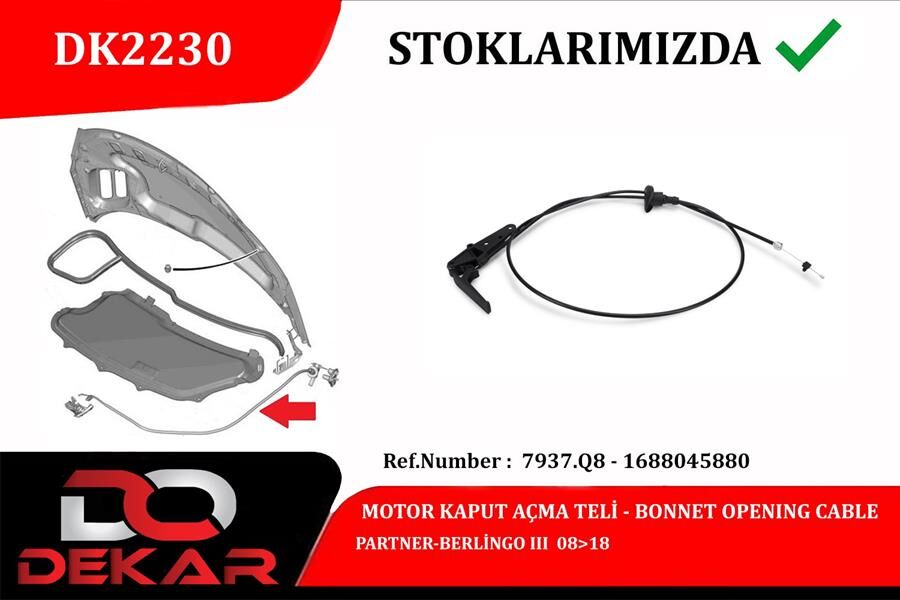 MOTOR KAPUT AÇMA TELİ PARTNER-BERLİNGO III 08>18  7937.Q8