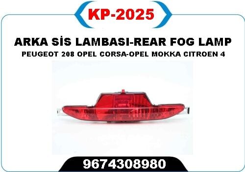 REFLEKTOR ARKA TAMPON ORTA OPEL CORSA F 19> MOKKA 20> PEUGEOT P208 15> CITROEN C4 20> DS3 18>