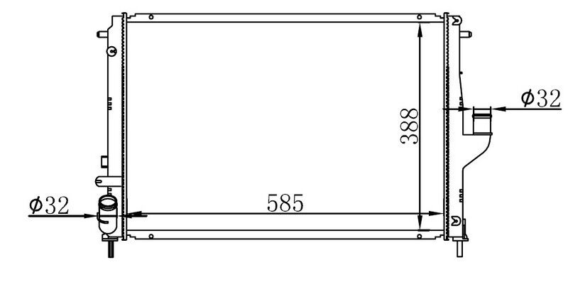 RADYATÖR BRAZİNG DACIA DUSTER 10 > LOGAN 05 > 1.5 DCİ Mek.Şanz. / AC 585x408x26  214100598R-8200582026