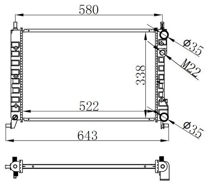 RADYATÖR BRAZİNG PALIO-ALBEA-STRADA 96>1.2-1.4-1.6 16V KLİMASIZ MEK 522x359x23