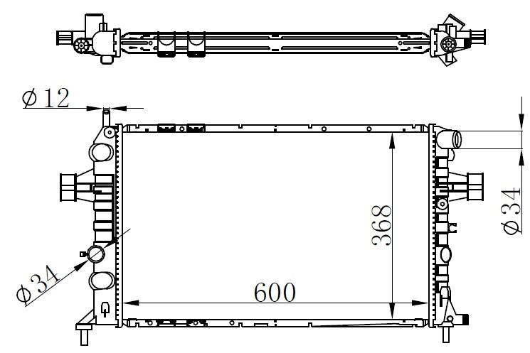 RADYATÖR ASTRA G-ZAFIRA 1.4 16V-1.6 16V-1.8 16V-2.0 16V-2.2 16V AC KLİMASIZ MEKANİK BRAZING 600x368x16