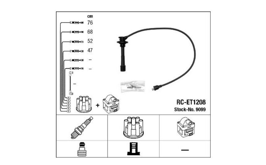 BUJI BOBIN KABLOSU MAVI SILIKON 7MM TAKIM TOYOTA CORONA STI171 2.0 88-93 CARINA ST171 87-93 3SFE